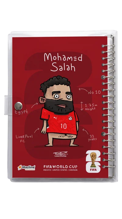 دفتر کلاسور شیشه ای محمدصلاح Mohamed Salah Worldcup 2026
