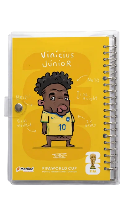 دفتر کلاسور شیشه ای وینیسیوس جونیور Vinicius Junior Worldcup 2026