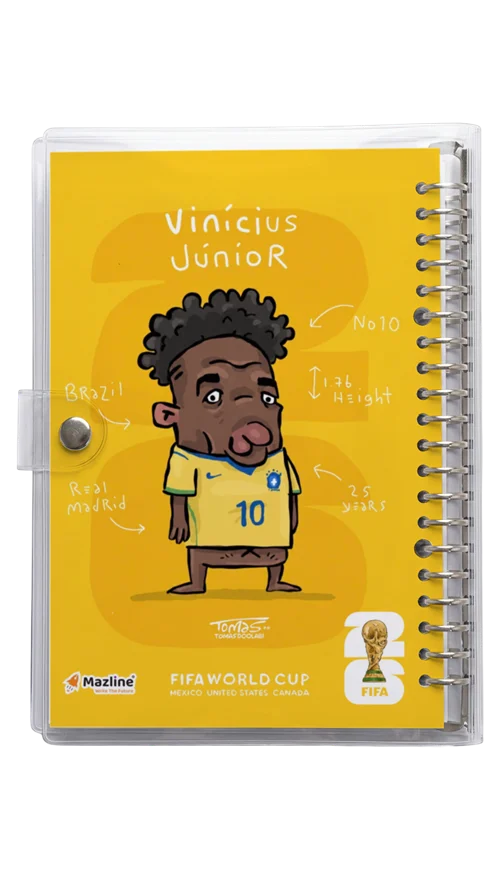 دفتر کلاسور شیشه ای وینیسیوس جونیور Vinicius Junior Worldcup 2026