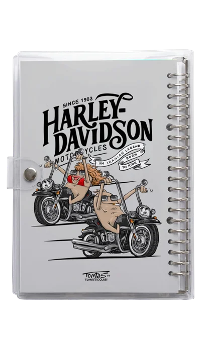 دفتر کلاسور شیشه ای توماس هارلی دیویدسون Harley Davidson tomas