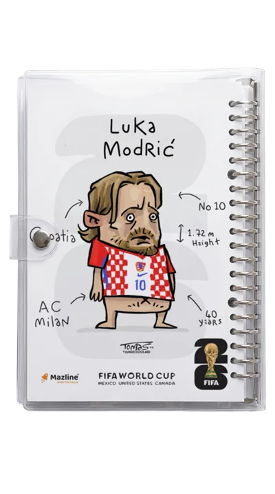 دفتر کلاسور شیشه ای لوکا مودریچ Luka Modric Worldcup 2026