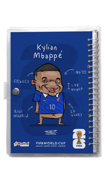 دفتر کلاسور شیشه ای کلیان امپاپه Kylian Mbappe Worldcup 2026