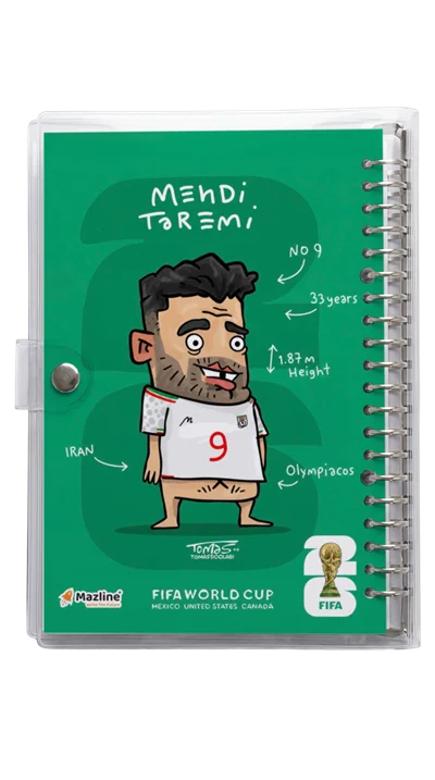 دفتر کلاسور شیشه ای مهدی طارمی Mehdi Taremi Worldcup 2026