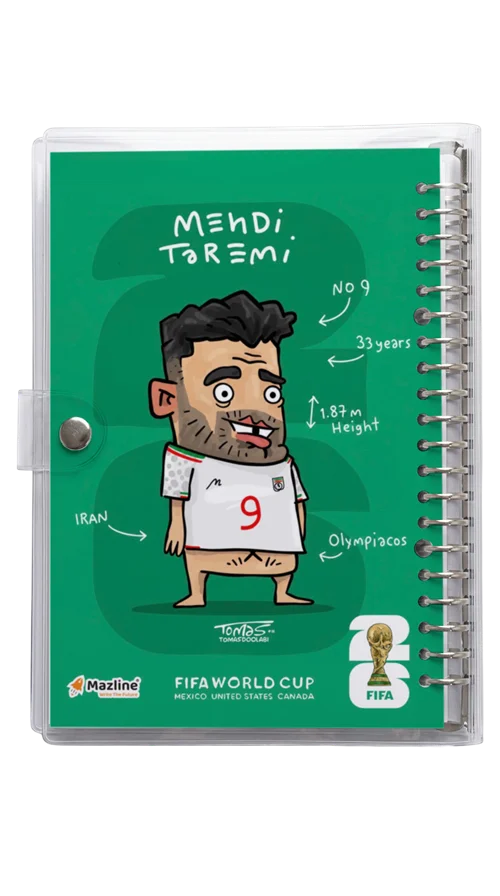 دفتر کلاسور شیشه ای مهدی طارمی Mehdi Taremi Worldcup 2026