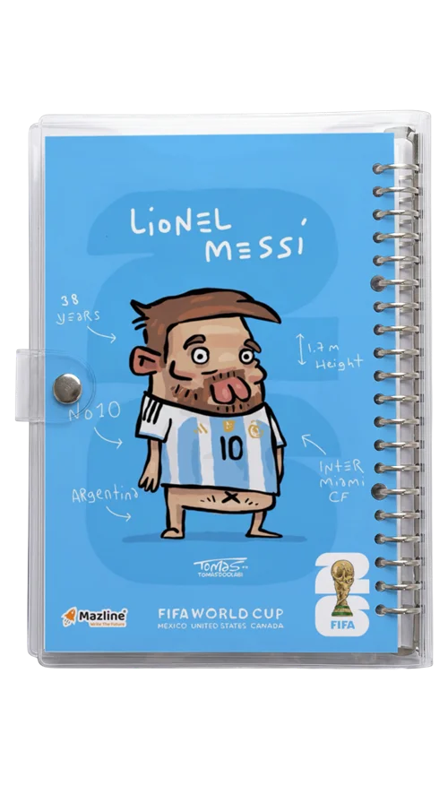 دفتر کلاسور شیشه ای لیونل مسی Lionel messi Worldcup 2026