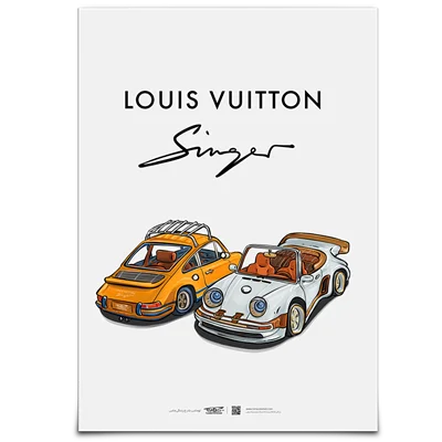 پوستر عکس پورشه سینگر لویی ویتان Singer design Porsche Louis Vuitton