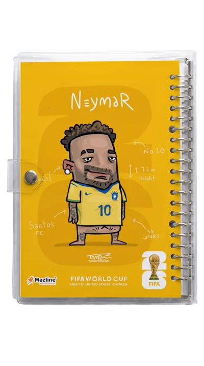 دفتر کلاسور شیشه ای  نیمار  Nymar Worldcup 2026