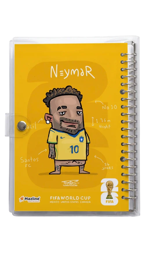 دفتر کلاسور شیشه ای  نیمار  Nymar Worldcup 2026