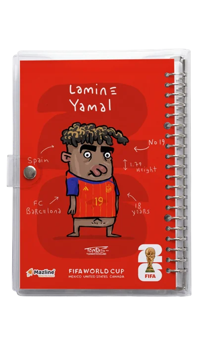 دفتر کلاسور شیشه ای لاماین یامال Lamine Yamal Worldcup 2026