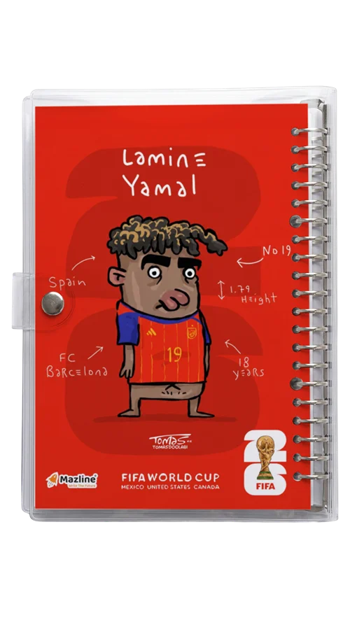 دفتر کلاسور شیشه ای لاماین یامال Lamine Yamal Worldcup 2026
