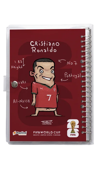 دفتر کلاسور شیشه ای کریستیانو رونالدو Cristriano Ronaldo Worldcup 2026