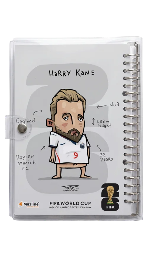 دفتر کلاسور شیشه ای هری کین Harry Kane Worldcup 2026