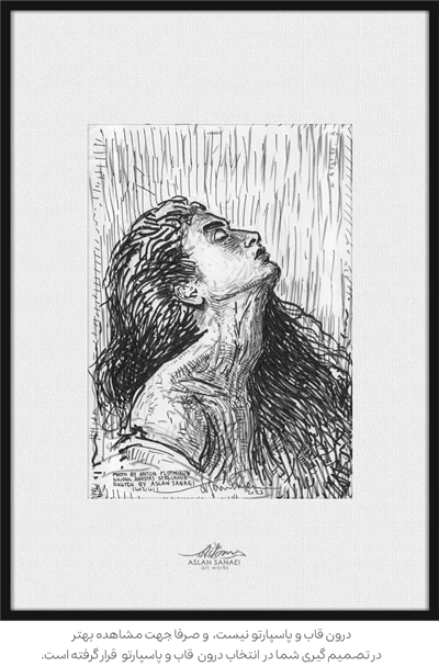 نقاشی تکنیک راپید روی کاغذ sad girl