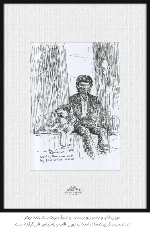 نقاشی تکنیک راپید روی کاغذ  man and his dog